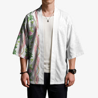 Monstera Tiare Plumeria Kimono Green Polynesian Pattern LT01 - Polynesian Pride