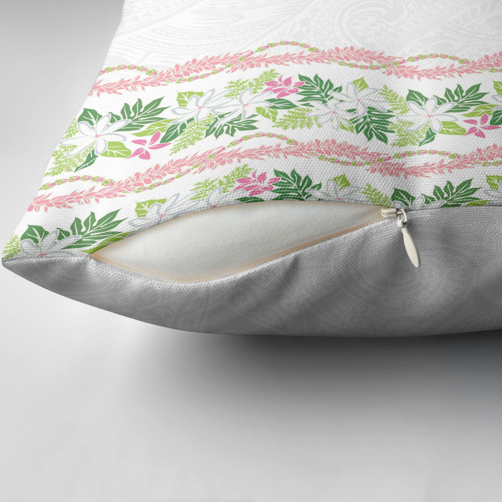 Monstera Tiare Plumeria Pillow Cover Green Polynesian Pattern LT01 - Polynesian Pride