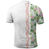 Monstera Tiare Plumeria Polo Shirt Green Polynesian Pattern LT01 - Polynesian Pride
