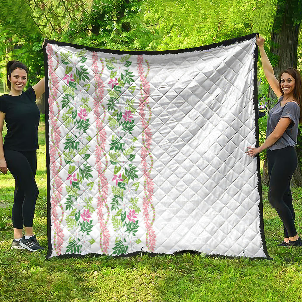 Monstera Tiare Plumeria Quilt Green Polynesian Pattern LT01 - Polynesian Pride