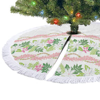 Monstera Tiare Plumeria Tree Skirt Green Polynesian Pattern LT01 - Polynesian Pride