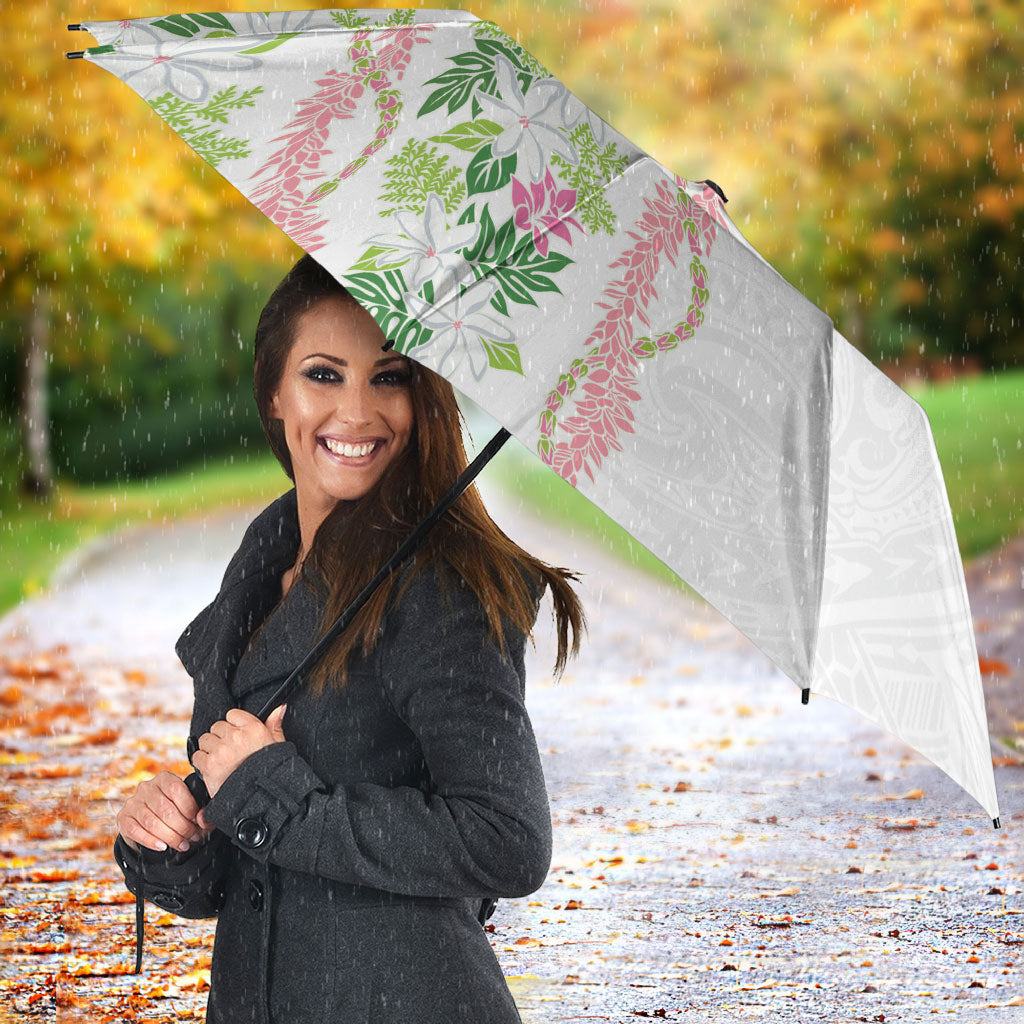 Monstera Tiare Plumeria Umbrella Green Polynesian Pattern LT01 - Polynesian Pride