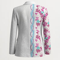 Monstera Tiare Plumeria Blazer Pink Polynesian Pattern LT01 - Polynesian Pride