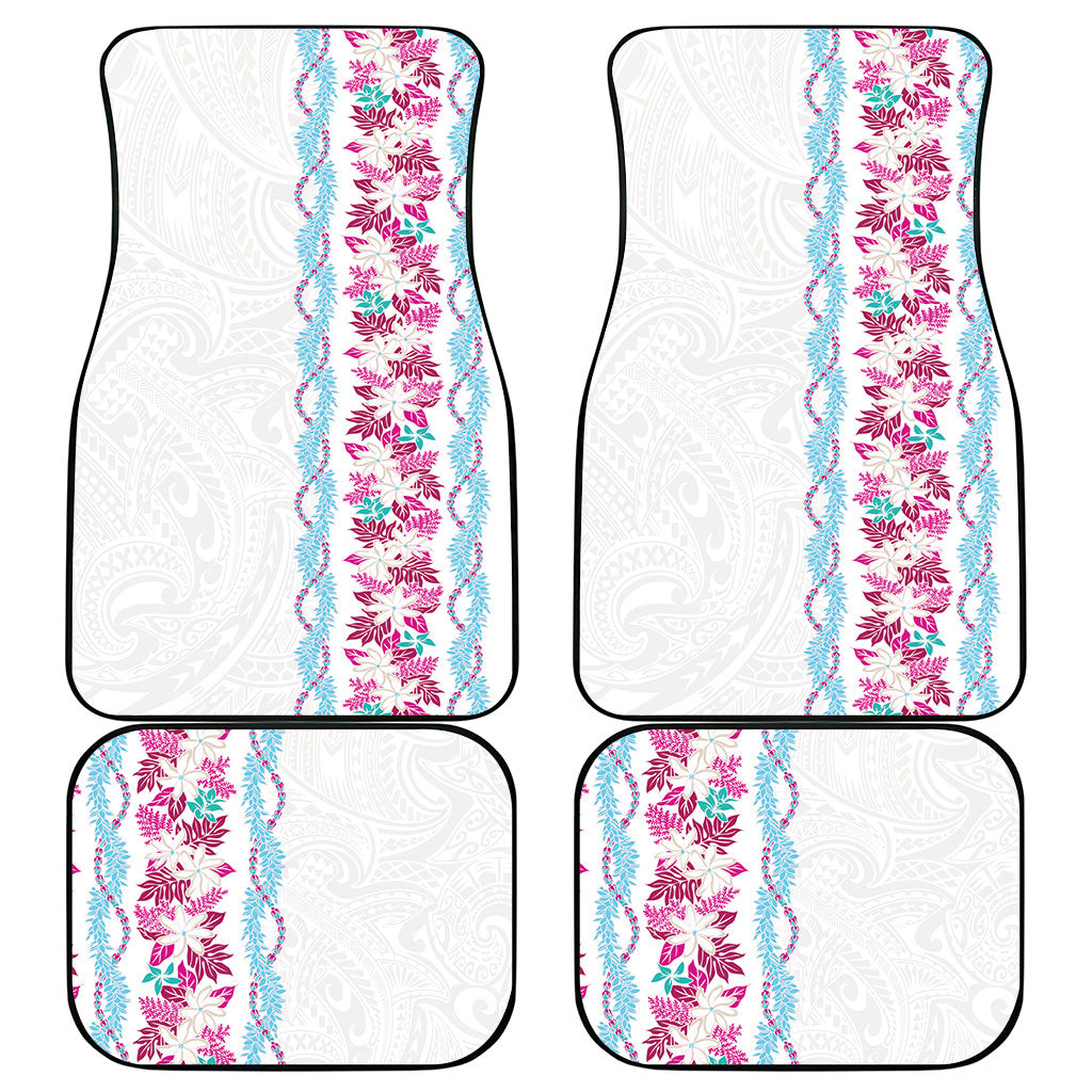 Monstera Tiare Plumeria Car Mats Pink Polynesian Pattern LT01 - Polynesian Pride