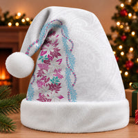 Monstera Tiare Plumeria Christmas Santa Hat Pink Polynesian Pattern LT01 Without Fur Pink - Polynesian Pride