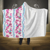 Monstera Tiare Plumeria Hooded Blanket Pink Polynesian Pattern LT01 - Polynesian Pride
