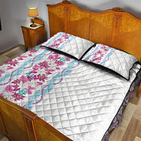 Monstera Tiare Plumeria Quilt Bed Set Pink Polynesian Pattern LT01 - Polynesian Pride