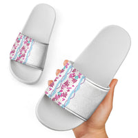 Monstera Tiare Plumeria Slide Sandals Pink Polynesian Pattern LT01 - Polynesian Pride