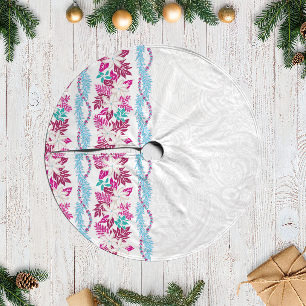 Monstera Tiare Plumeria Tree Skirt Pink Polynesian Pattern LT01 Casual Pink - Polynesian Pride