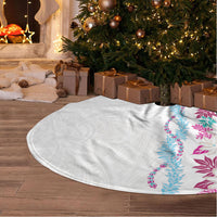 Monstera Tiare Plumeria Tree Skirt Pink Polynesian Pattern LT01 - Polynesian Pride