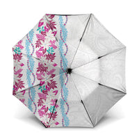 Monstera Tiare Plumeria Umbrella Pink Polynesian Pattern LT01 One Size Folded 11.42 inch Opened Diameter 37.4 inch Pink - Polynesian Pride