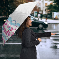 Monstera Tiare Plumeria Umbrella Pink Polynesian Pattern LT01 - Polynesian Pride