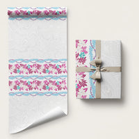 Monstera Tiare Plumeria Wrapping Paper Pink Polynesian Pattern LT01 58" × 23" Pink - Polynesian Pride
