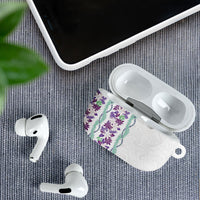 Monstera Tiare Plumeria AirPods Case Purple Polynesian Pattern LT01 - Polynesian Pride