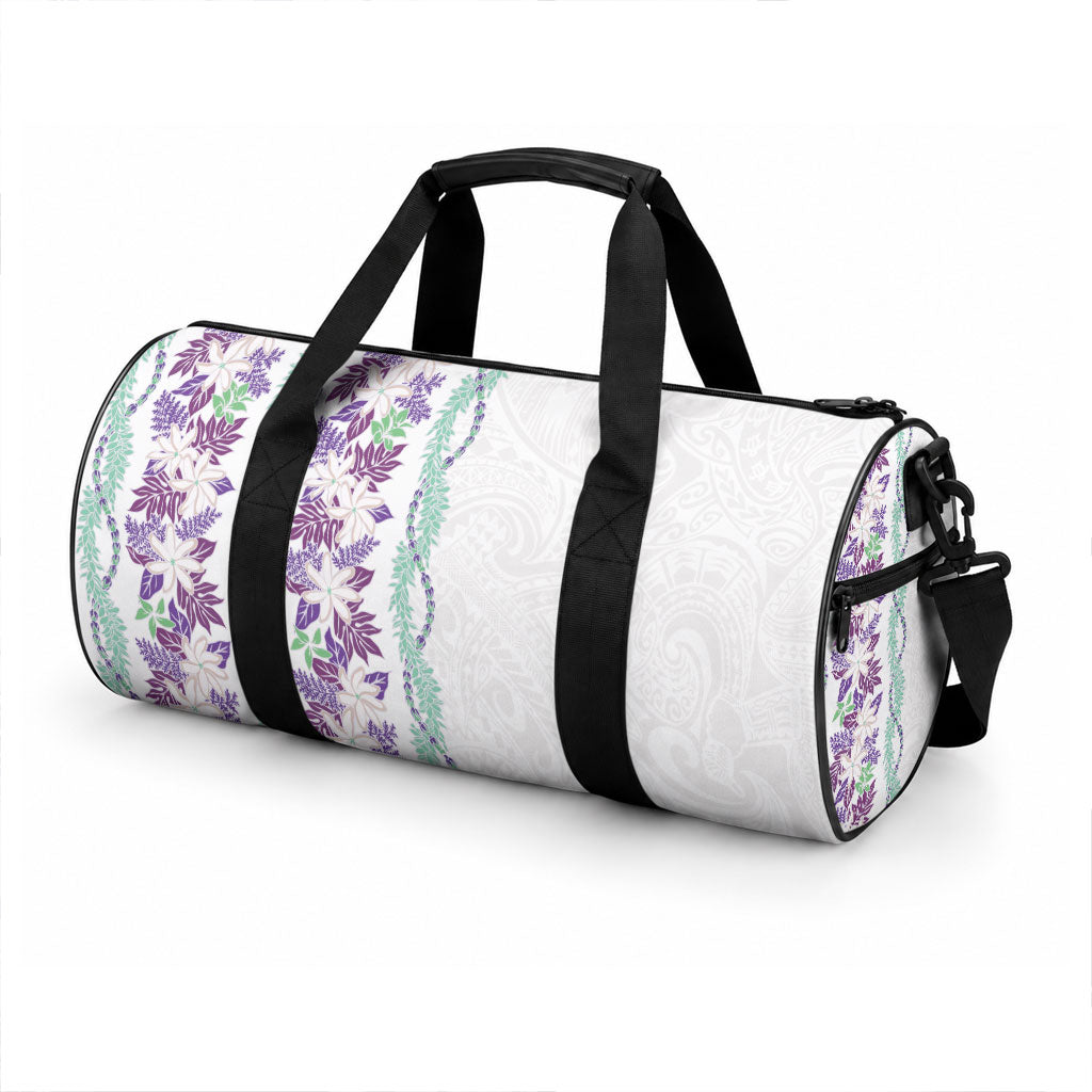 Monstera Tiare Plumeria Duffle Bag Purple Polynesian Pattern LT01 - Polynesian Pride