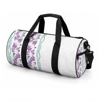 Monstera Tiare Plumeria Duffle Bag Purple Polynesian Pattern LT01 - Polynesian Pride