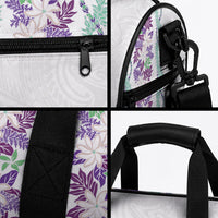 Monstera Tiare Plumeria Duffle Bag Purple Polynesian Pattern LT01 - Polynesian Pride
