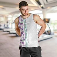 Monstera Tiare Plumeria Men Tank Top Purple Polynesian Pattern LT01 Purple - Polynesian Pride