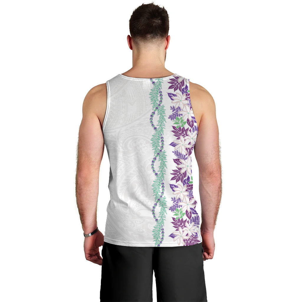 Monstera Tiare Plumeria Men Tank Top Purple Polynesian Pattern LT01 - Polynesian Pride
