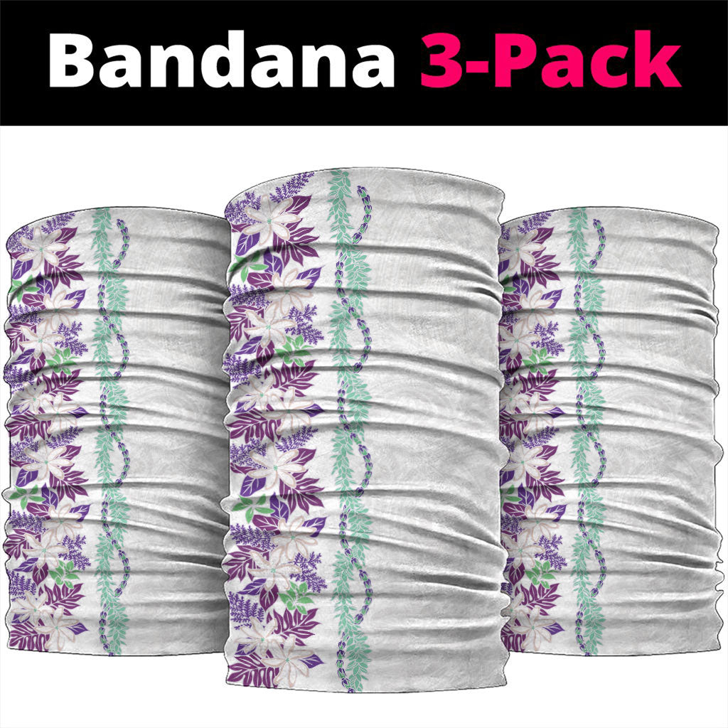 Monstera Tiare Plumeria Neck Gaiter Purple Polynesian Pattern LT01 package One Size: 25*50cm Purple - Polynesian Pride