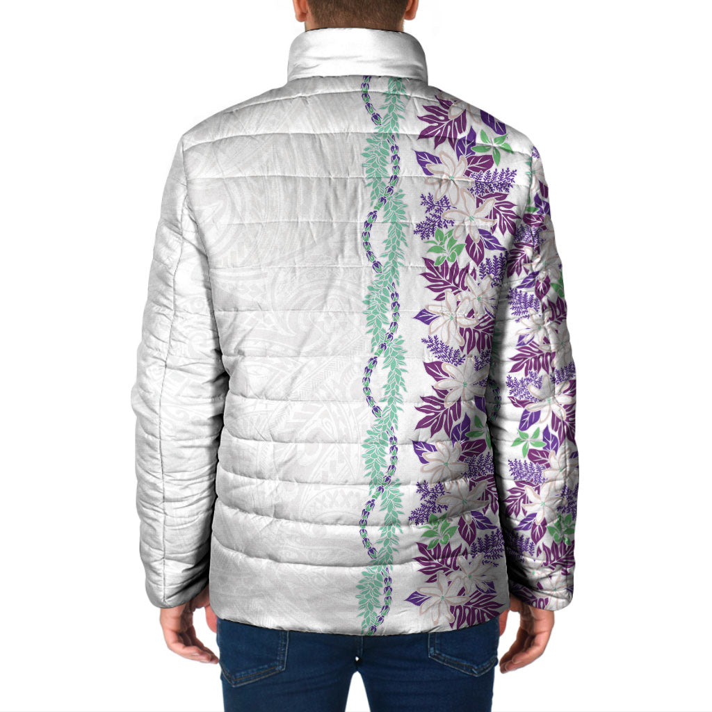 Monstera Tiare Plumeria Padded Jacket Purple Polynesian Pattern LT01 - Polynesian Pride