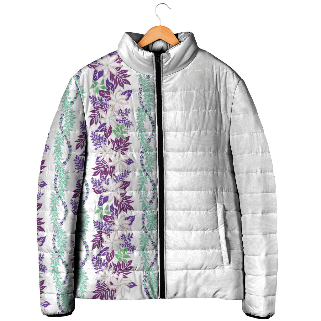 Monstera Tiare Plumeria Padded Jacket Purple Polynesian Pattern LT01 - Polynesian Pride
