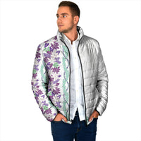 Monstera Tiare Plumeria Padded Jacket Purple Polynesian Pattern LT01 - Polynesian Pride