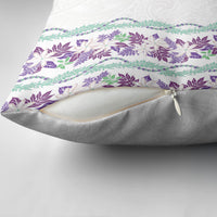Monstera Tiare Plumeria Pillow Cover Purple Polynesian Pattern LT01 - Polynesian Pride