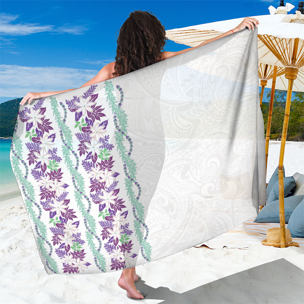 Monstera Tiare Plumeria Sarong Purple Polynesian Pattern LT01 One Size 44 x 66 inches Purple - Polynesian Pride