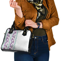 Monstera Tiare Plumeria Shoulder Handbag Purple Polynesian Pattern LT01 - Polynesian Pride