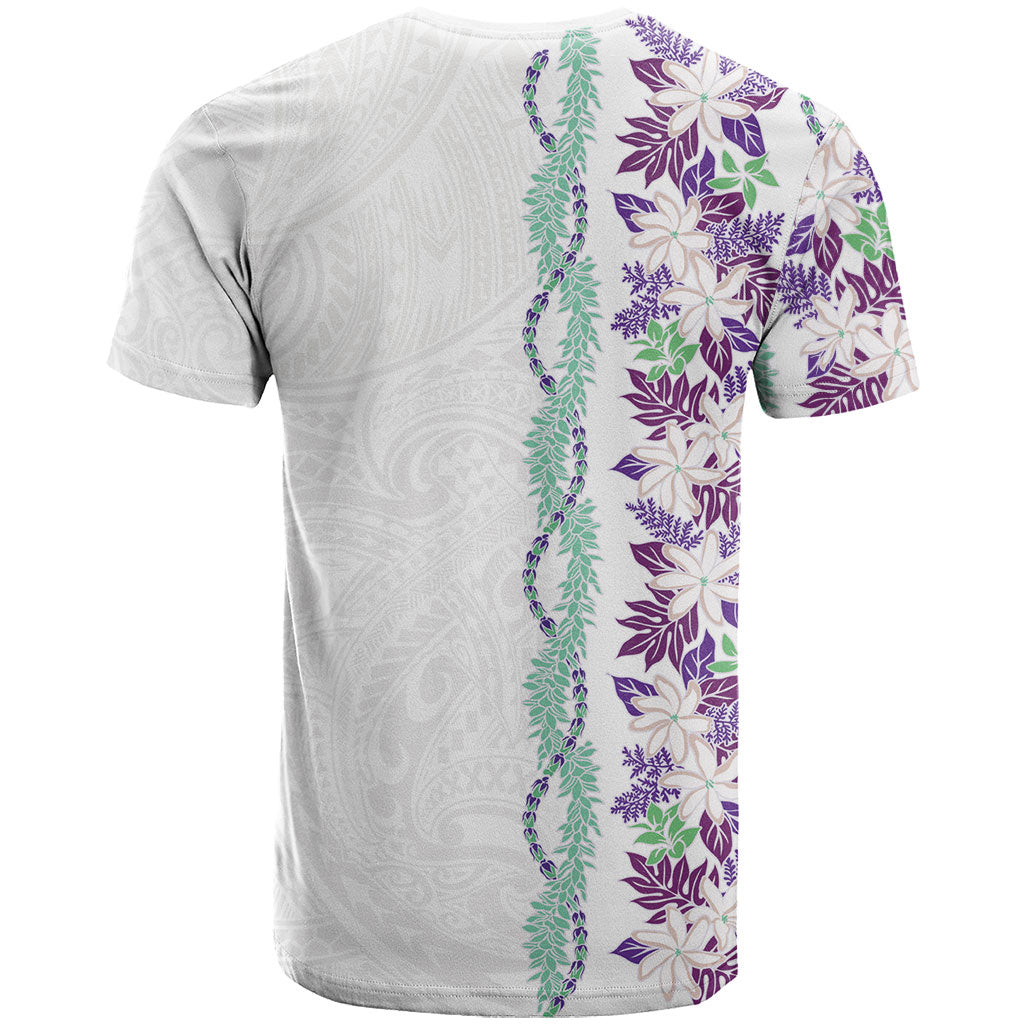 Monstera Tiare Plumeria T Shirt Purple Polynesian Pattern LT01 - Polynesian Pride