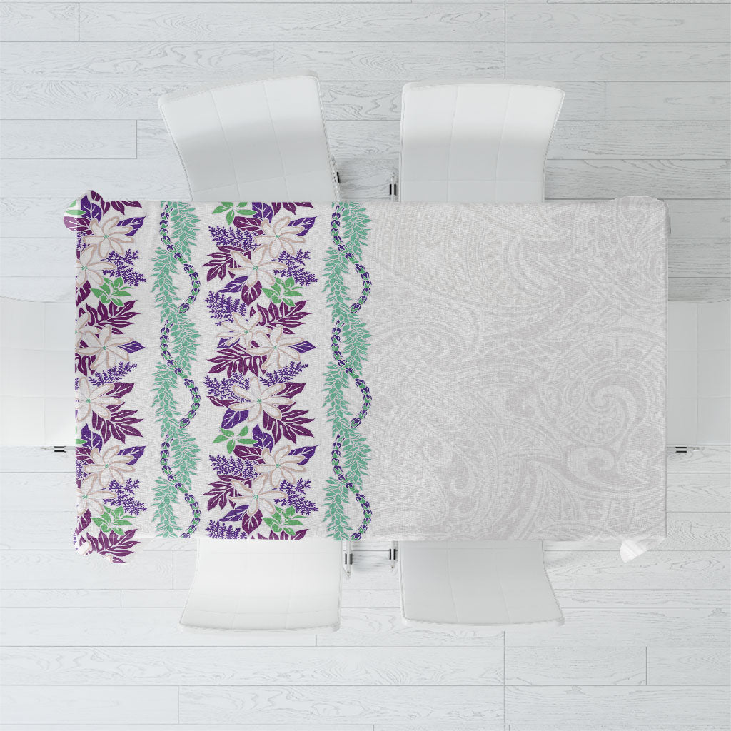 Monstera Tiare Plumeria Tablecloth Purple Polynesian Pattern LT01 Purple - Polynesian Pride