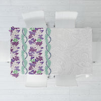 Monstera Tiare Plumeria Tablecloth Purple Polynesian Pattern LT01 Purple - Polynesian Pride