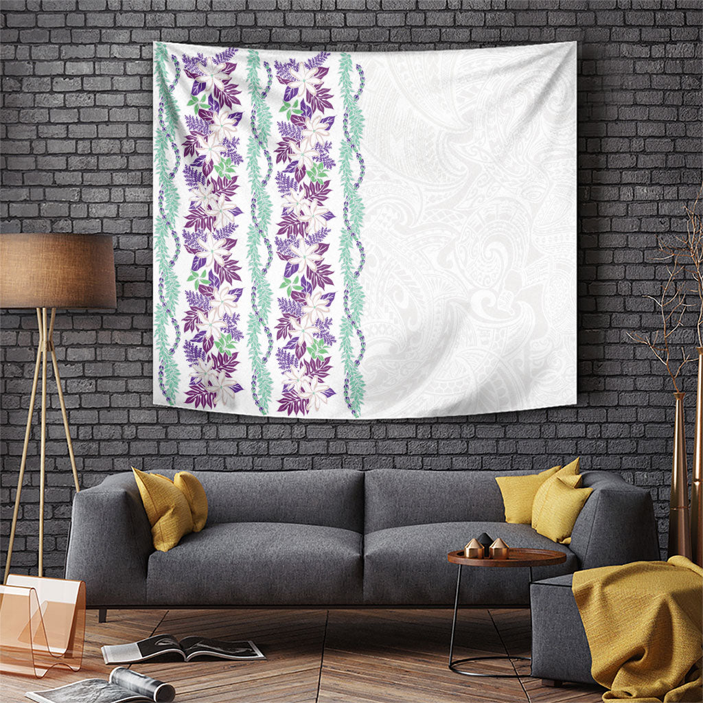Monstera Tiare Plumeria Tapestry Purple Polynesian Pattern LT01 Purple - Polynesian Pride