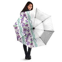 Monstera Tiare Plumeria Umbrella Purple Polynesian Pattern LT01 - Polynesian Pride