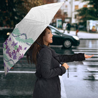 Monstera Tiare Plumeria Umbrella Purple Polynesian Pattern LT01 - Polynesian Pride