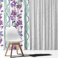 Monstera Tiare Plumeria Window Curtain Purple Polynesian Pattern LT01 - Polynesian Pride
