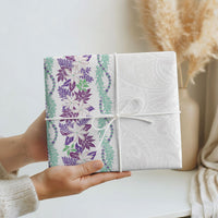 Monstera Tiare Plumeria Wrapping Paper Purple Polynesian Pattern LT01 - Polynesian Pride