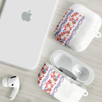Monstera Tiare Plumeria AirPods Case Red Polynesian Pattern LT01 - Polynesian Pride
