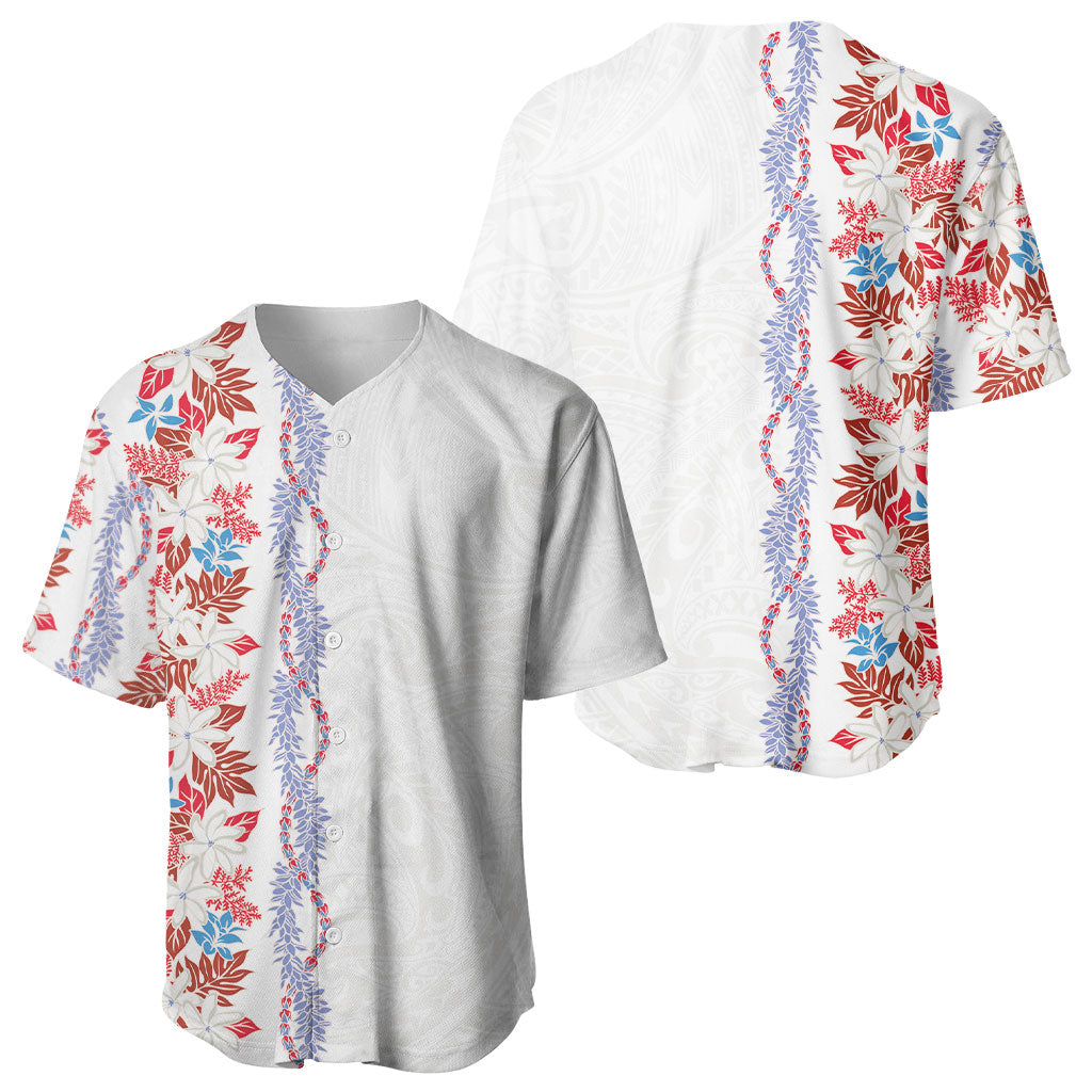 Monstera Tiare Plumeria Baseball Jersey Red Polynesian Pattern LT01 - Polynesian Pride