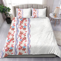 Monstera Tiare Plumeria Bedding Set Red Polynesian Pattern LT01 - Polynesian Pride