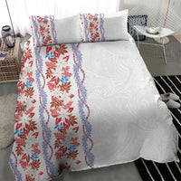 Monstera Tiare Plumeria Bedding Set Red Polynesian Pattern LT01 - Polynesian Pride