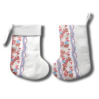 Monstera Tiare Plumeria Christmas Stocking Red Polynesian Pattern LT01 - Polynesian Pride