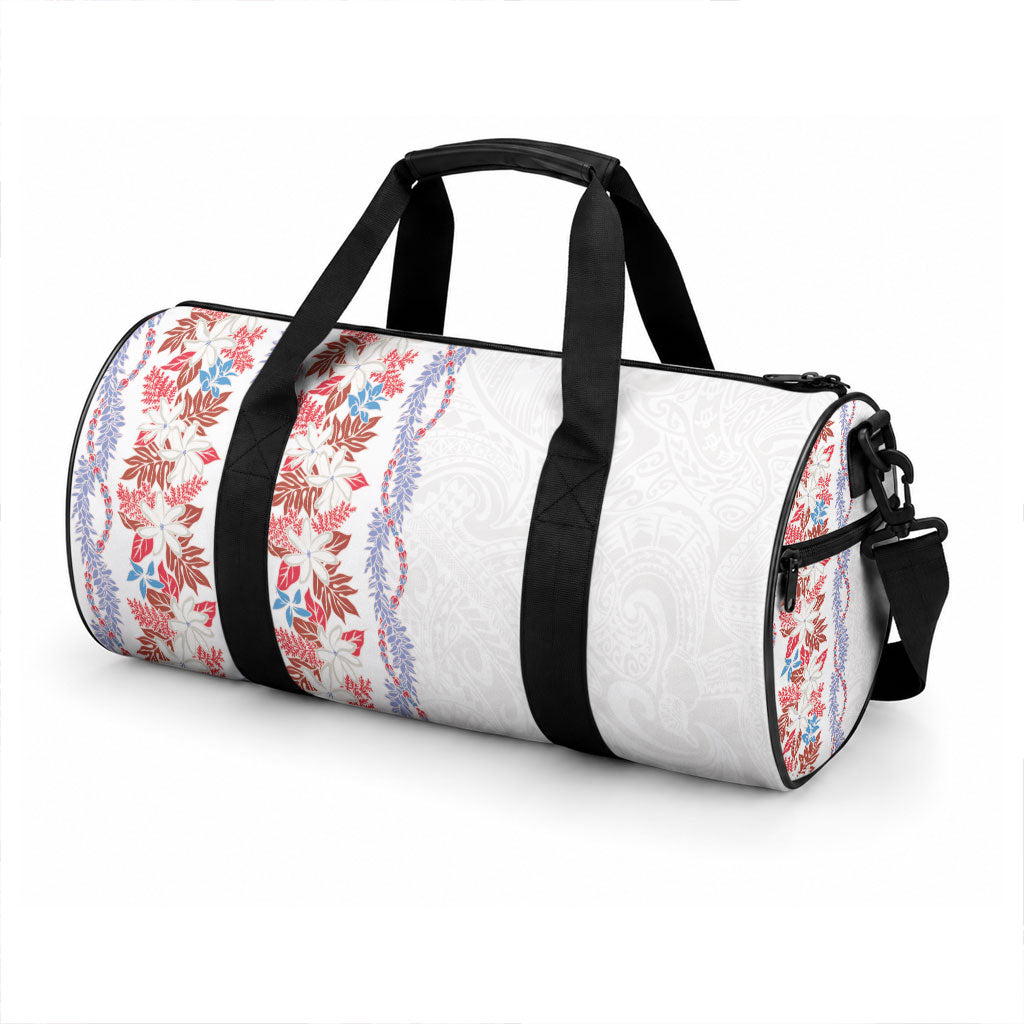 Monstera Tiare Plumeria Duffle Bag Red Polynesian Pattern LT01 - Polynesian Pride