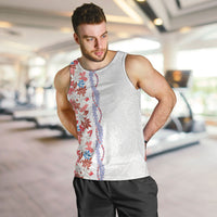 Monstera Tiare Plumeria Men Tank Top Red Polynesian Pattern LT01 Red - Polynesian Pride