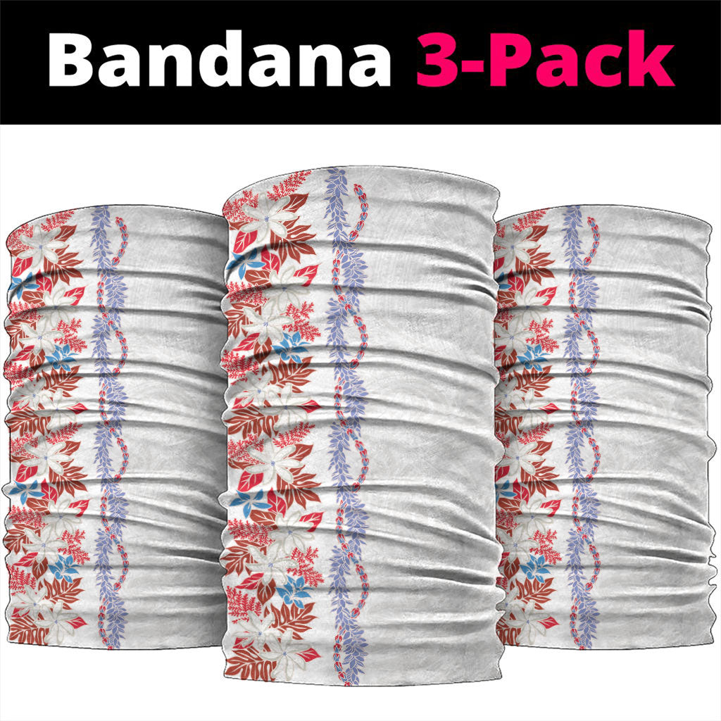 Monstera Tiare Plumeria Neck Gaiter Red Polynesian Pattern LT01 package One Size: 25*50cm Red - Polynesian Pride