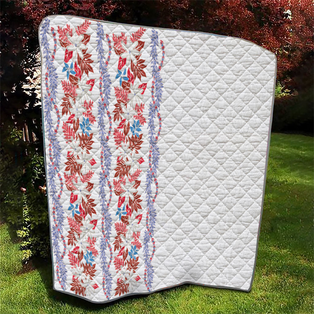 Monstera Tiare Plumeria Quilt Red Polynesian Pattern LT01 - Polynesian Pride