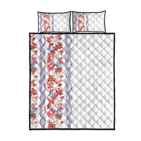 Monstera Tiare Plumeria Quilt Bed Set Red Polynesian Pattern LT01 - Polynesian Pride