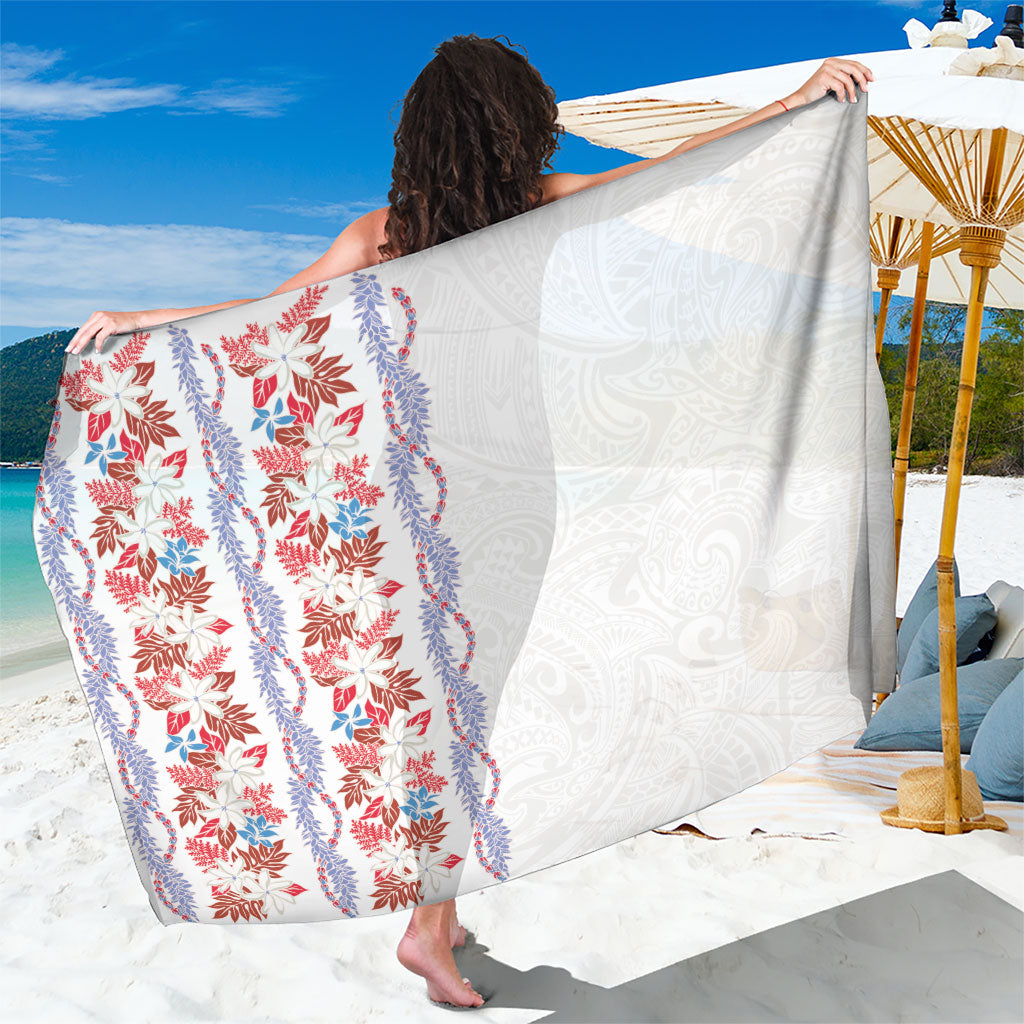 Monstera Tiare Plumeria Sarong Red Polynesian Pattern LT01 One Size 44 x 66 inches Red - Polynesian Pride