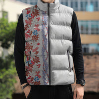 Monstera Tiare Plumeria Sleeveless Puffer Jacket Red Polynesian Pattern LT01 - Polynesian Pride